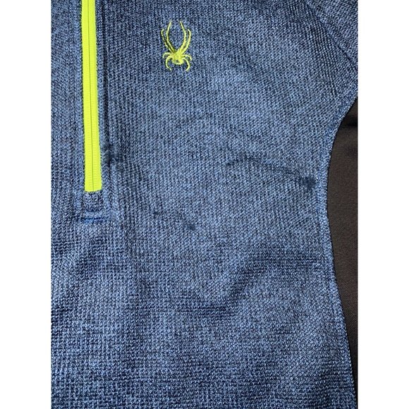 Spyder Shirt Men Large Blue Lightweight Long Sleeve Quarter Zip Sweater - Picture 6 of 6